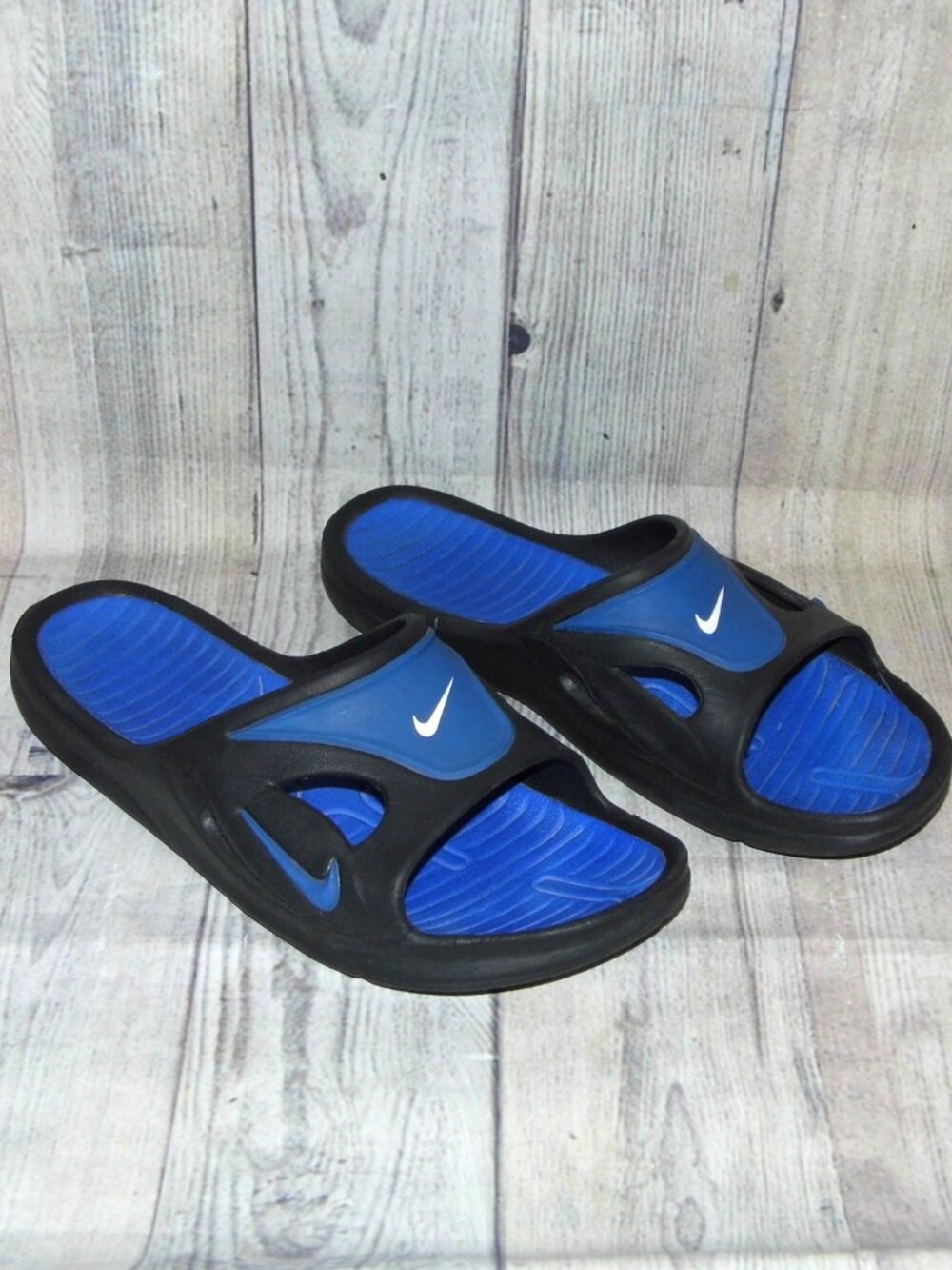 NIKE Y2K First String Black/Blue Slide Sandals Mens Size 11